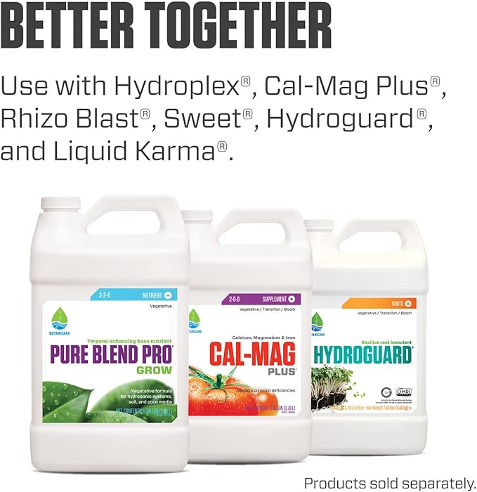 Botanicare Pure Blend Pro Grow, Nutrient, 3-2-4, 1 qt.