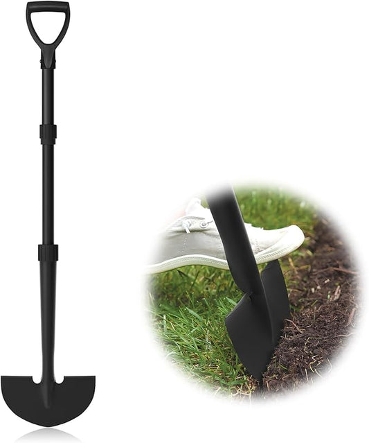 Edger Lawn Tool, Manual Half Moon Edger for Garden Border, Hand Lawn Edging Tool with D-Grip, 41-inch Long Handle Lawn Edger for Grass, Sidewalk, Yard