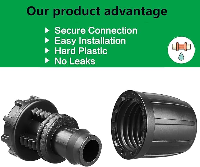 1/2 Inch Irrigation Fitting End Plug (1/2" ID x0.640" OD),10-Piece Drip Line Barb End Cap Connector, Leak-Proof Plug for Garden Irrigation Systems