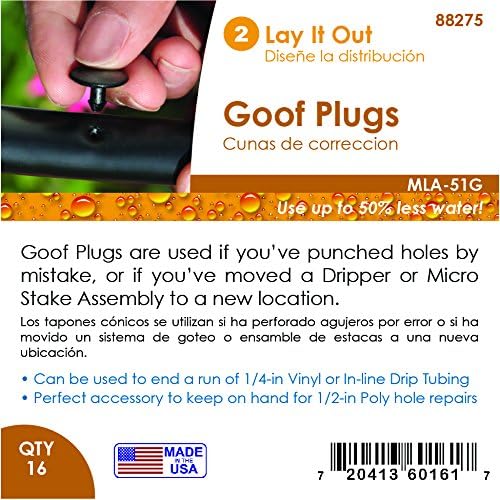 Mister Landscaper MLA-51G Drip Irrigation Goof Plugs (16 Quantity)