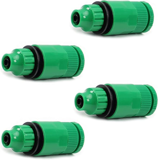 MroMax 4Pcs Hose Tap Connector, Connected to G1/2 or G3/4 Threaded, Suitable for 8/12mm Hose, Quick Connector Hose Pipe Adapter, Faucet Nozzle for Garden Irrigation System Green