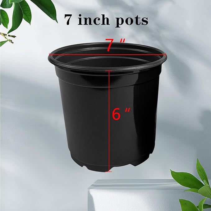 RAOOKIF 50 Pack 1 Gallon Nursery Pots with Drainage Holes, 7 Inch Nursery Pot for Plants, Seed Starting Pots for Flower Seedling, Cuttings, Transplanting (1gal,50pcs)