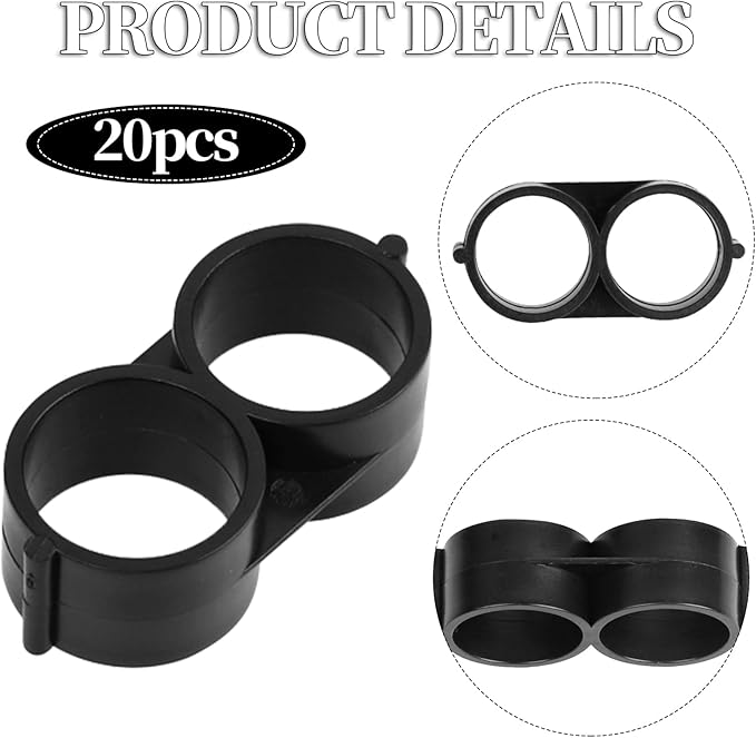 BLMHTWO 20 Pack Drip Irrigation 1/2" Drip Tubing End Closure, Figure 8 End Closure for 1/2" Drip Tubing 16mm Drip Tubing End Closure Plugs Fitting Kit