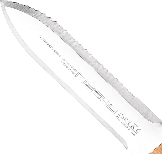 NJP651 Hori Weeding & Digging Knife-Hardened HRC58 Edition, Authentic Tomita (Est. 1960) Japanese Stainless Steel, 7.25" Blade, Wood Handle, w/Premium Leather Sheath