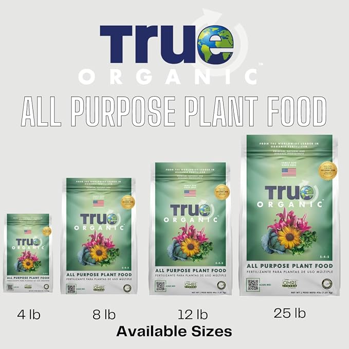 True Organic All Purpose Plant Food – Organic Fertilizer for Fruits, Vegetables, Flowers, and Herbs – 8lb Bag Covers 174 sq. ft.