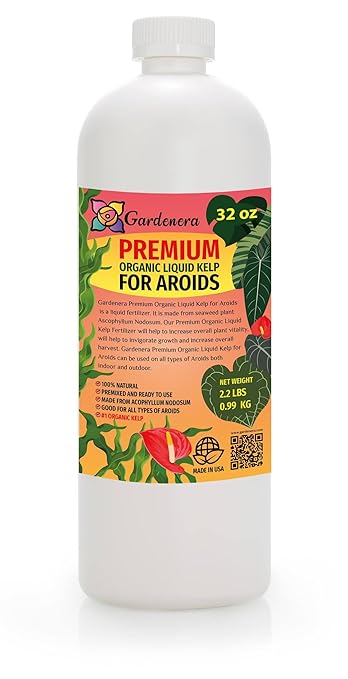 Liquid Seaweed Fertilizer for Aroid Plants - 32 oz - Maximize Aroids' Leaf Size and Health