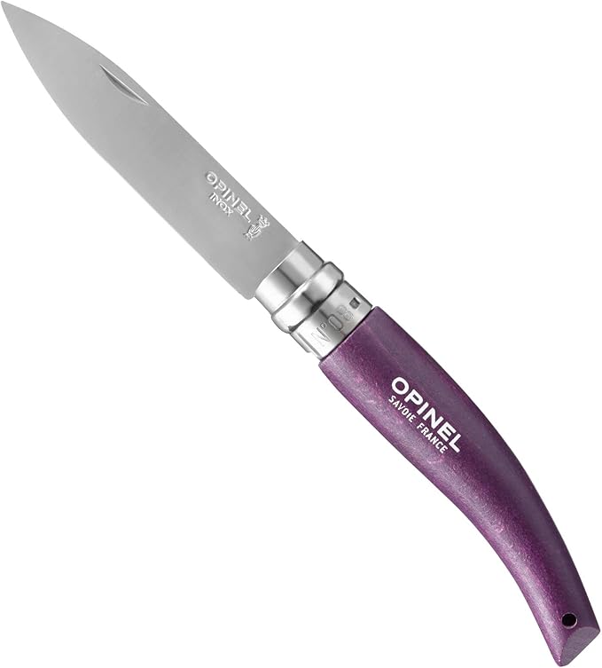 Opinel 3 Piece Gardening Tool Set - No. 12 Folding Saw, No. 8 Pruning Knife, No. 8 Garden Knife - Vibrant Painted Handles, Stainless Steel and Carbon Steel Blades - Made in France