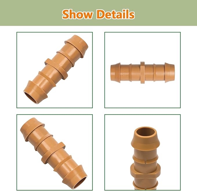 30 Pieces Drip Irrigation Fittings Coupling Connectors for 1/2" Tubing, Drip Barbed Couplers for 1/2 Inch Irrigation Tubing Drip Line Couplings for Drip Sprinkler Garden Systems