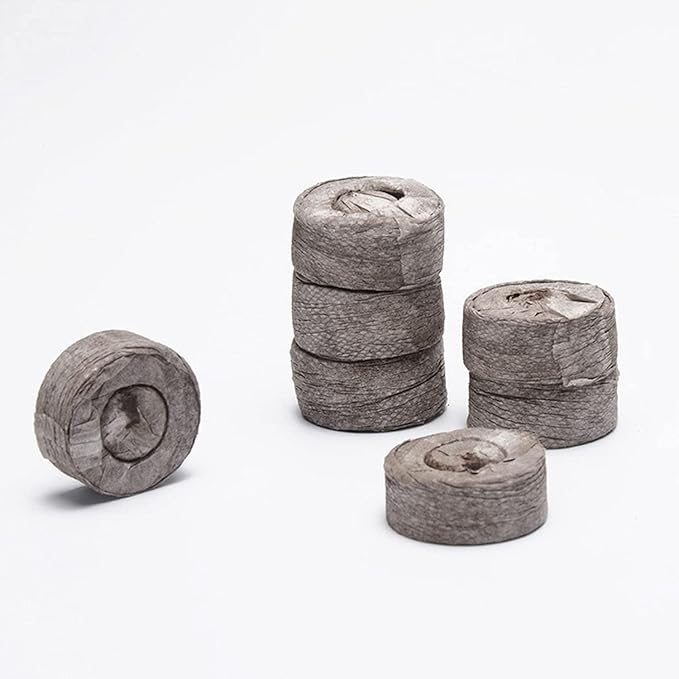 Woohome 150 PCS Peat Pellets Seeding Soil with Plant Label, Nutrient Block Compressed Peat Block, Plastic Plant Tags and Loose Soil Tool for Indoor Outdoor Gardening Seedling Transplanting Growing