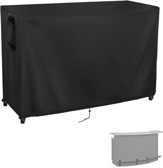 Kingling Outdoor Table Cover for Outdoor Bar Table, 78 Inch Waterproof Patio Bar Table Cover Outdoor Prep Table Covers - 78''L x 36''W x 43''H(Black)