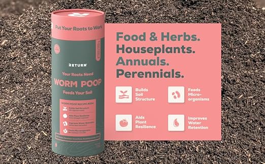 Worm Poop Recipe #004—1.5 qt—Earthworm castings Organic Matter Fertilizer Amendment— Eco-Friendly & Odor-Free Worm castings—for Indoor & Outdoor Plants, Vegetable Gardens, Lawns.