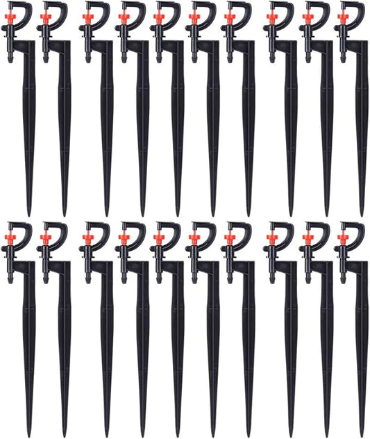 Irrigation Sprinkler, 20Pcs G-Type 360 Degree Sprinkler Nozzle Plants Watering Spray Nozzle Lawn Watering Dripper System