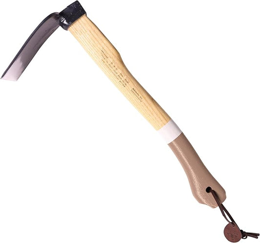 Adler - The Ivy Garden Hoe, Heavy Duty Yard Tool Lawn Care, Loosening Soil, Weeding, and Digging, Steel Head 3.9 inches, Wood Handle 17.7 inches (Mocha)