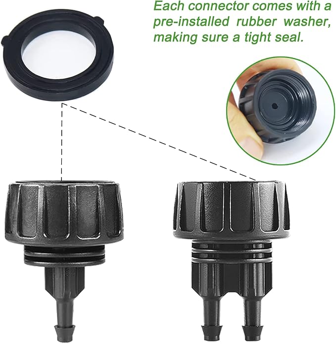 4 Set Faucet Adapter US Standard 3/4" Female Thread to 1/4" Tube Connector Convert 3/4" Garden Hose to 1/4" Tubing 1/4" Drip Irrigation Garden Hose Adapter (Classic)