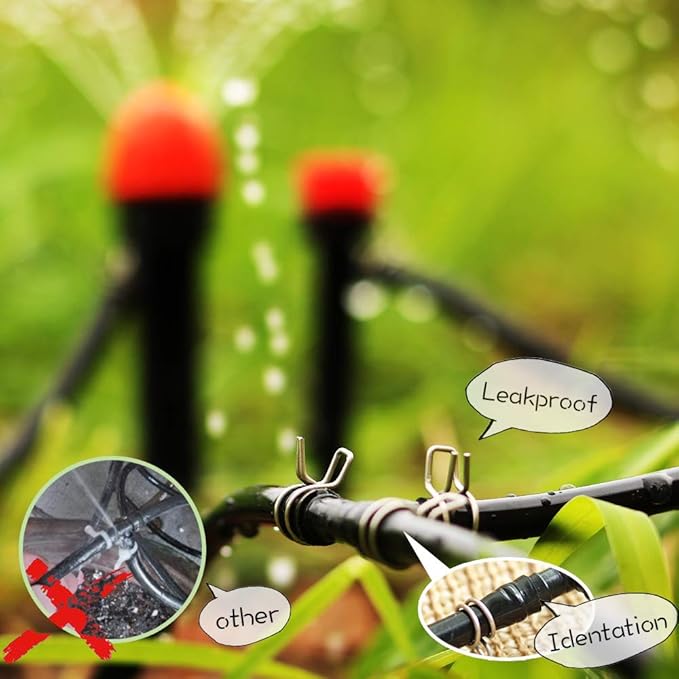 Heeqinn 1/4" Irrigation Hose Clamp, Firm and Leak-Proof, Easy to Install, Solution for Leaking of Drip Irrigation Kit Connector, Irrigation Fit, Irrigation part, 100pcs