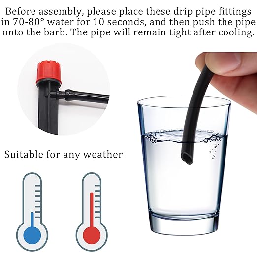 100FT 1/4" Drip Irrigation System Kit, Automatic Watering System, DIY Automatic Irrigation Equipment Set for Greenhouse, Garden, Yard, Lawn Q-064-set