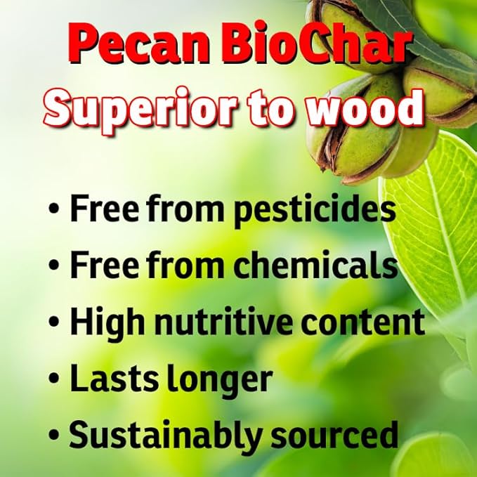 I Must Garden Biochar – Premium Pecan Shell Soil Conditioner – Improves Plant Growth & Moisture Retention – 1lb (2qt)