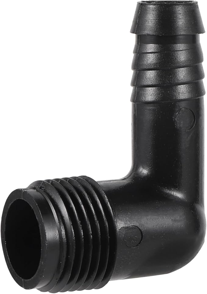 10pc Drip Irrigation Adapter 1/2"X1/2" 90-Degree Elbow NPT Male Pipe Fitting (1/2 male to 1/2 tubing)