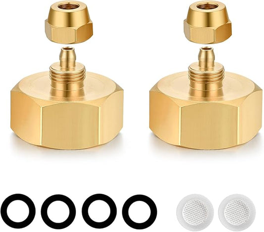 Drip irrigation hose connector, Garden Hose Adapter, Standard 3/4" GHT Female Thread to 1/4" Tube Adapter for Water Hose, Convert 3/4" Garden Hose to 1/4" Tube Drip Irrigation Parts (2 PCS)