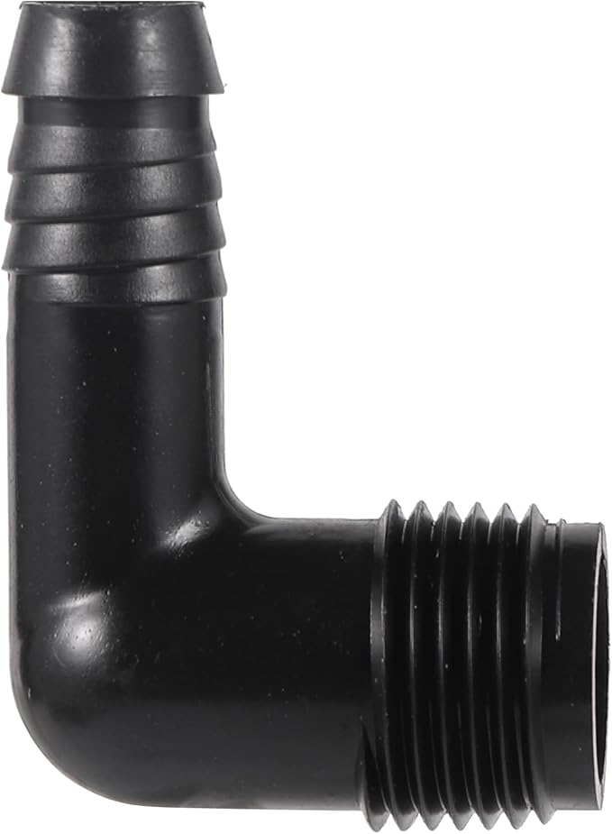 10pc Drip Irrigation Adapter 1/2"X1/2" 90-Degree Elbow NPT Male Pipe Fitting (1/2 male to 1/2 tubing)