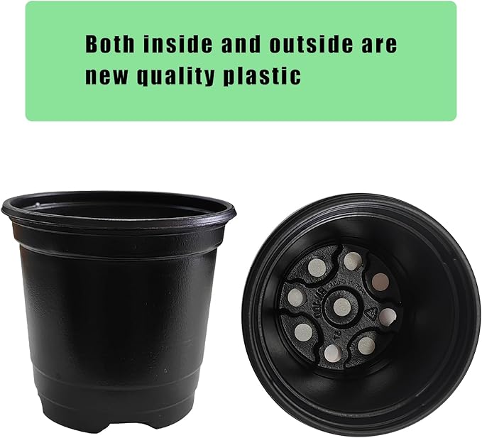 10CM Black Seedling Pots 4 inch Thick Nursery Pots 50 Pcs, Soft and Sturdy Seeds Starter Pots(50Pack，Black)