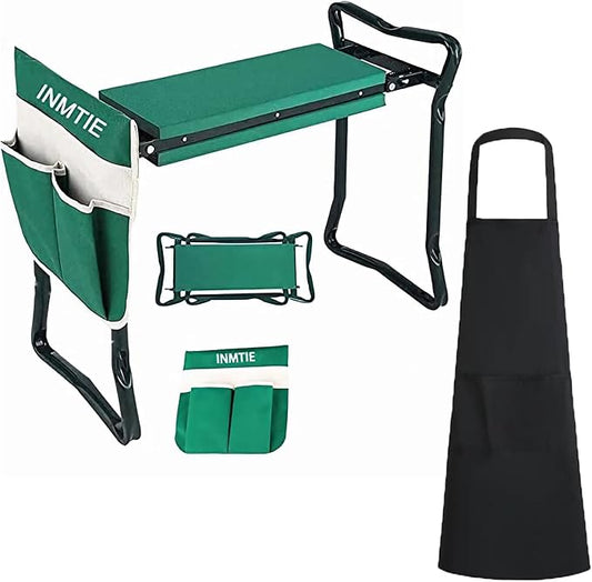 2-in-1 Garden Kneeler and Seat Gardening Chair Protects Your Kneesb Foldable Garden Bench Garden Stools Bench Comes with A Free Tool Pouch EVA Foam Pad (Light Green)
