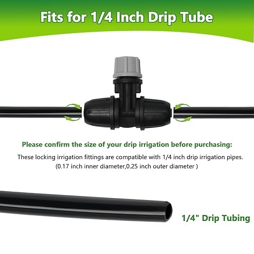 24 Pcs Upgraded Micro Spray Irrigation Drippers for 1/4" Drip Tubing, Adjustable Three-Way Atomizing Nozzle Irrigation Emitters Tee Misting Drippers for Drip Sprinkler Systems