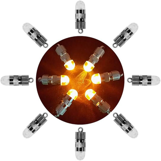 SumDirect Pack of 12 LED Mini Non-Blinking Lights for Paper Lanterns Balloons Floral Wedding Halloween Christmas Party Decoration Centerpieces (12, Orange Yellow)