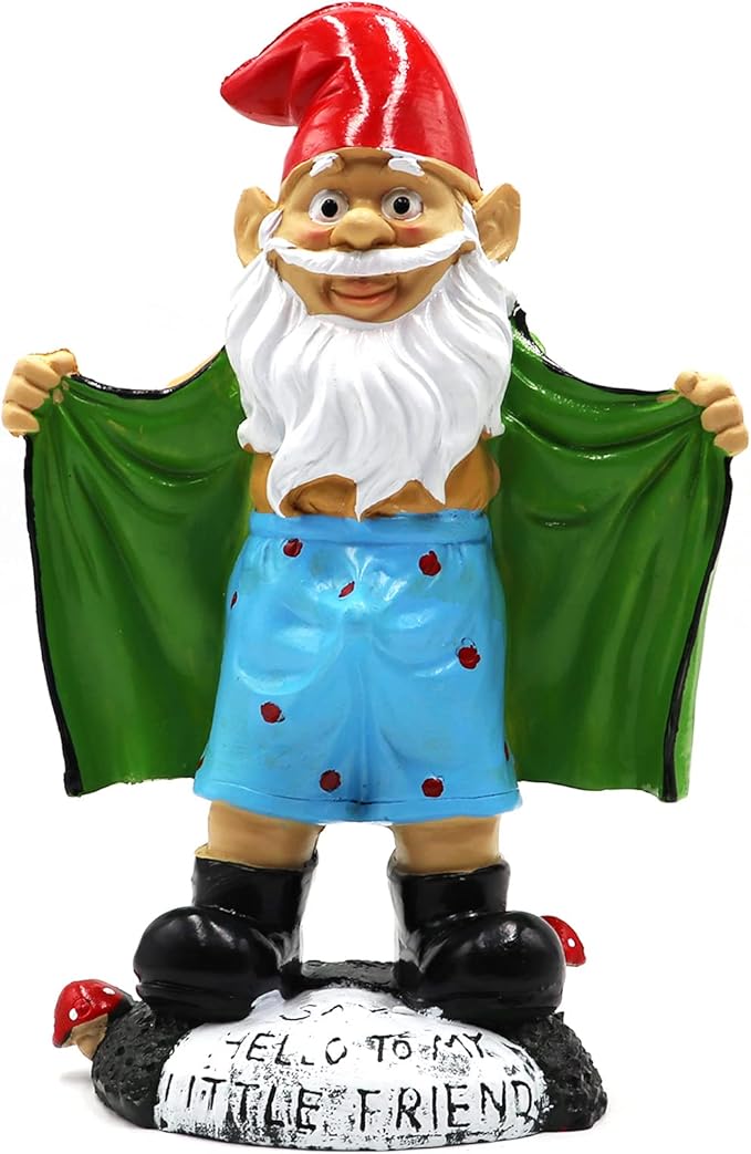 Tirifer 8.3inch/21cm Big Size Garden Gnome, Polyresin Outdoor Sculpture Gnome Statue Garden Figurine Art Garden Decoration for Lawn Yard Balcony Porch Patio