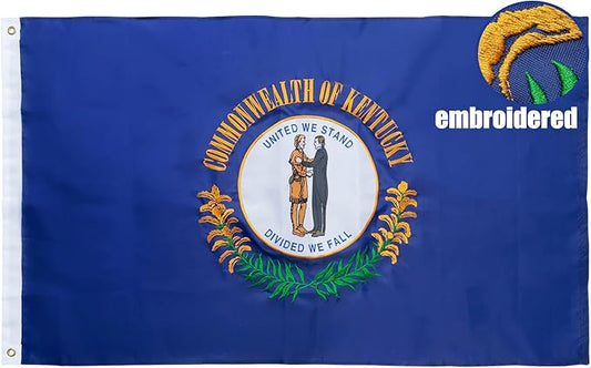 TOPFLAGS Kentucky State Flag 4x6 Outdoor KY Flags Embroidered Longest Lasting Heavy Duty Polyester Stronger Brass Grommets 4 Stitched Hemming Perfect for Outside