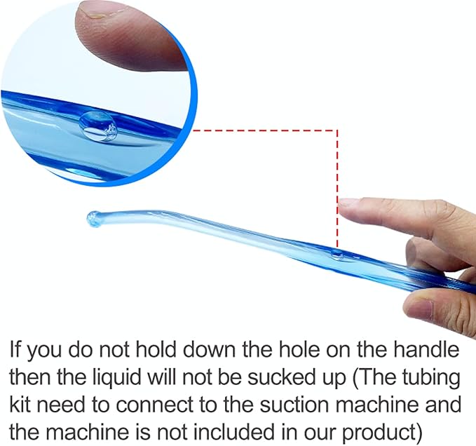 4 units suction collection tubing with detachable porous end design handle（Each suction tube kits is 6.8 feet long）