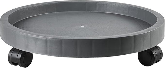 14.2 Inch Planter Caddies Rolling Saucer Caddy with Wheels, Heavy Duty Wheeled Stand for Potted Plant, Round Coaster Roller Base Tray with Casters, Flower Pot Dolly Holder for Indoor Outdoor