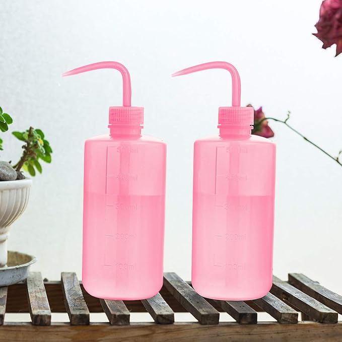Oubest Squeeze Bottles Succulent Watering Bottle 500ml Pink Water Squirt Irrigation Bottle Squeeze Sprinkling Can Plastic Wash Plant Bottle 2pc