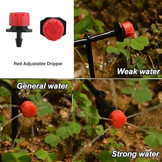 82FT Drip Irrigation System Kit - Garden Watering System with 1/4" Drip Irrigation Tubing Parts - Automatic Irrigation Sprinkler Equipment for Outdoor Plants, Garden, Greenhouse, Flower Bed, Lawn