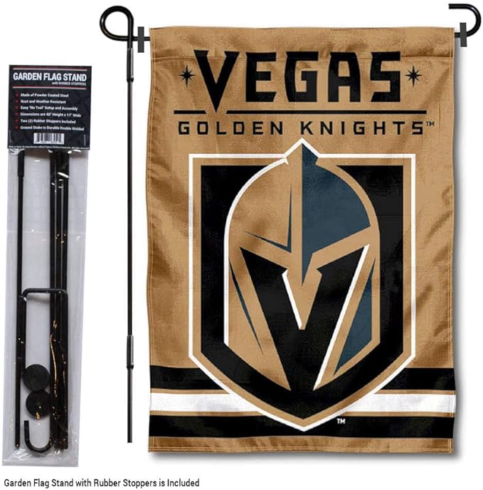 WinCraft Vegas Golden Knights Gold Garden Flag with Pole Stand Holder