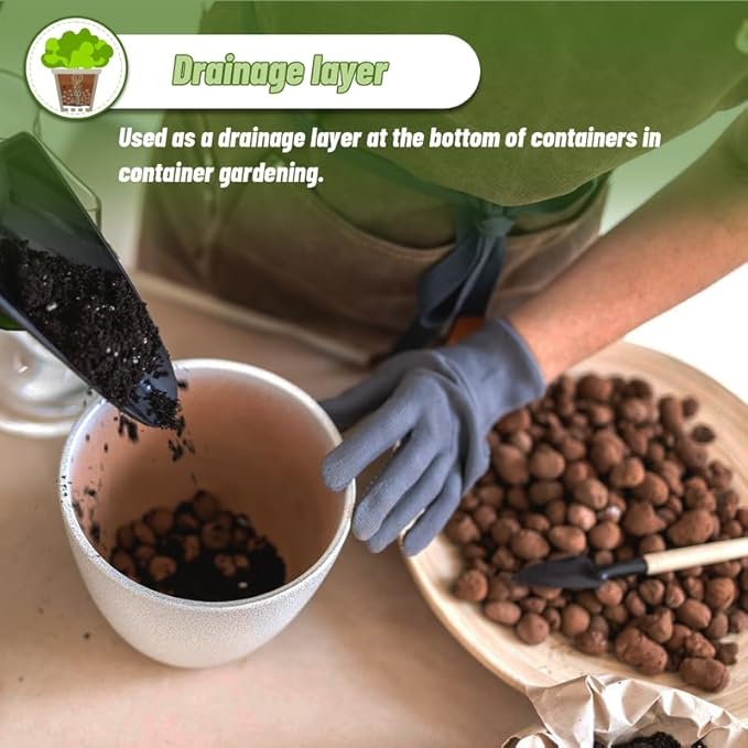 1.1 LB Clay Pebbles Leca Balls for Plants, hydroponic expanded clay pebbles, Ideal for Potted Planter drainage rocks material