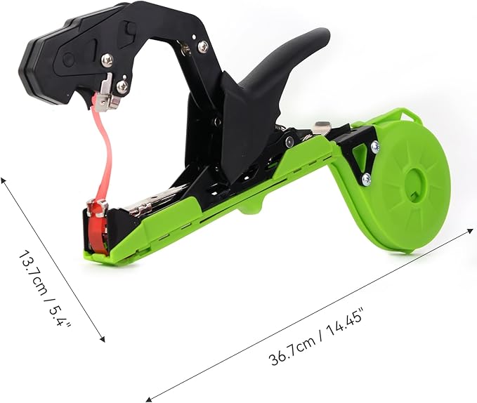 Plant Tying Machine Vine Tying Tool with 10000PCS Staples 20 Rolls Tape Plant Tape Gun for Grapes Tomatoes and Vining Vegetables Tying Tool(Green)