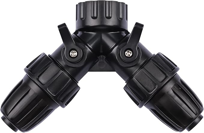 1/2 Inch Drip Irrigation Hose to Faucet Adapter for Drip Irrigation Tubing (.520" ID,.600" – .650" OD), 2 Way Y Water Splitter Connector for 3/4" Inch Garden Hose Spigot Faucet Bib