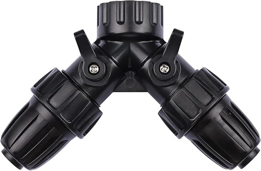 1/2 Inch Drip Irrigation Hose to Faucet Adapter for Drip Irrigation Tubing (.520" ID,.600" – .650" OD), 2 Way Y Water Splitter Connector for 3/4" Inch Garden Hose Spigot Faucet Bib