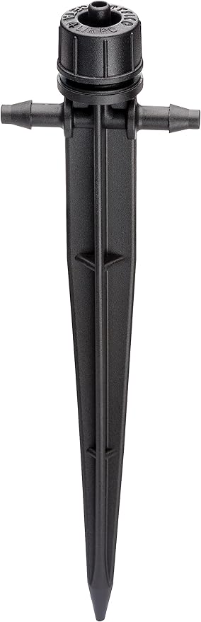 Rain Bird ILD10STKX Drip Irrigation In-Line Dripper/Emitter on Stake with Adjustable Flow and On/Off, 1 Gallon Per Hour, 4-Pack,Black