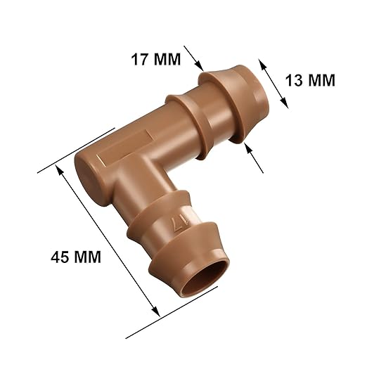 Boao 20 Packs 1/2 Inch Barbed Connector Plastics Drip Irrigation Barbed Hose Connector 17 mm Diameter (Elbow)