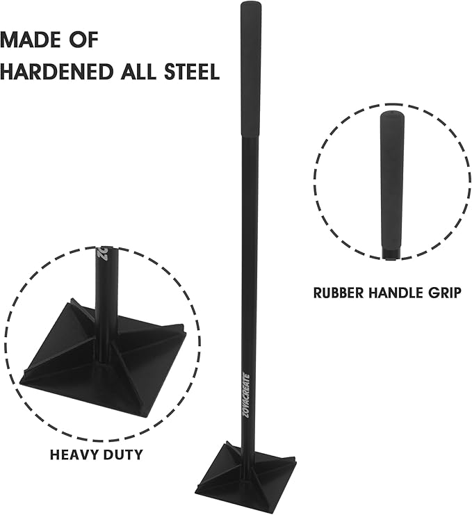 Hand Tamper Tool, Fully Welded Heavy Duty Steel Ground Garden Tamper for Soil Yard Landscaping -8x8Inch