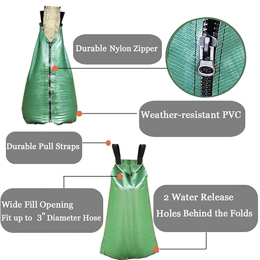 Tree Watering Bag, 20 Gallon Water Bags for Trees Slow Release Drip Irrigation Bag for Trees (8 Packs)