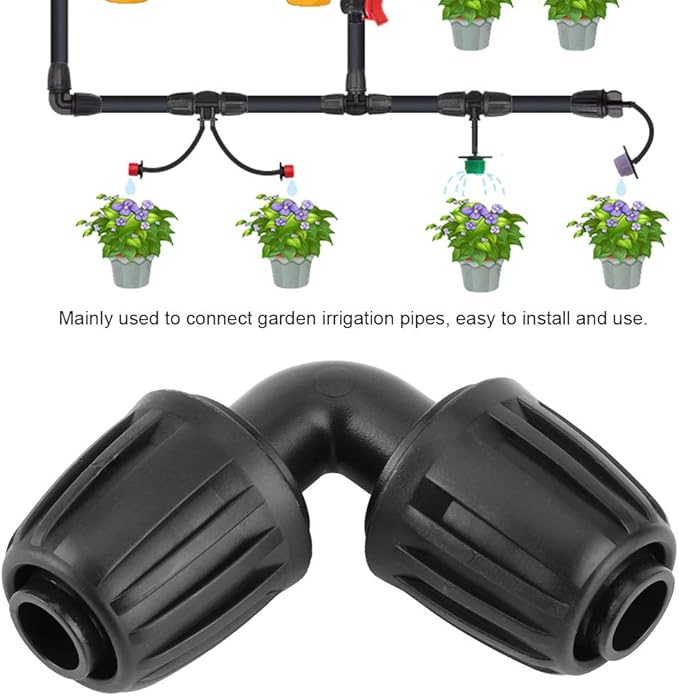 10Pcs Irrigation Fittings Elbow Connectors, 1/2 inch Lock Barbed Elbow Connectors for (1/2" ID x0.6-0.63" OD) 16mm Drip Tubing Barbed Connectors