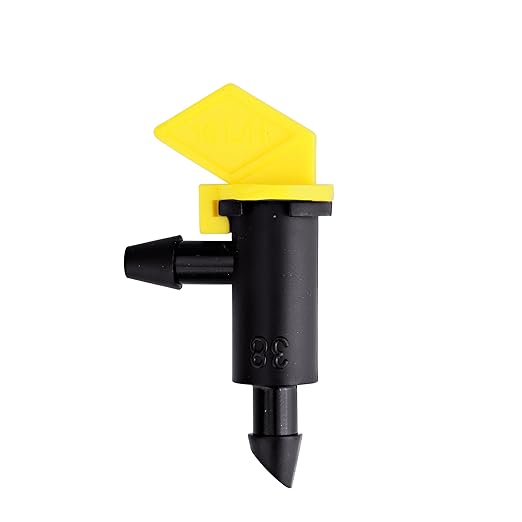 Raindrip 124010B, 4 GPH Take-A-Part™ Flag Dripper, Drip Irrigation Emitters for Drip Irrigation Gardening Systems, 10-Pack, Black/Yellow