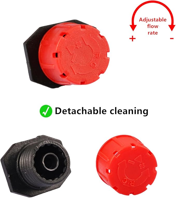 200Pcs 360 Degree Adjustable Irrigation Drippers Sprinklers, 1/4 Inch Emitters Drip for Watering System