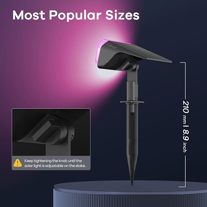 Linkind Solar Spot Lights Outdoor, Color Changing Solar Lights with 10 Lighting Modes and Waterproof IP67, Ideal for Yard, Garden Decoration (4 Pack, Multicolor)