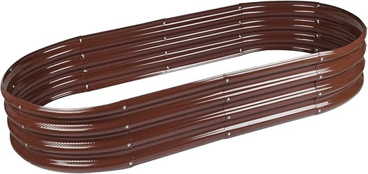Raised Garden Bed Galvanized Planter Box Outdoor, Rot-Resistant Metal Garden Bed Planter for Vegetables Flower Herb (6.5ft, Brown)