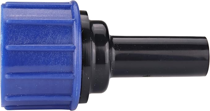 Raindrip R325CB Compression Swivel Adaptor with Washer, Connects 1/4 Inch Tubing or Dripline to 3/4 Inch MHT Hose Bibb or Garden Hose, Black
