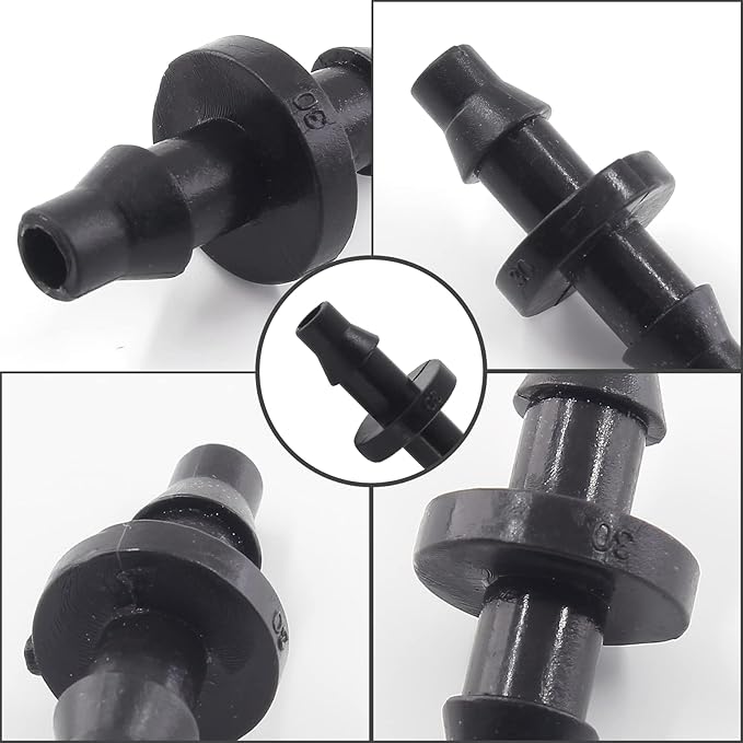 150Pcs 1/4 Inch Drip Irrigation Coupling Fittings Straight Coupling Barbed Connector for 4/7mm Tube Drip Irrigation Watering System